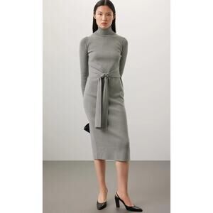 Toccin Knit Tie Front Gray knit Dress Size M